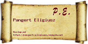 Pangert Eligiusz névjegykártya